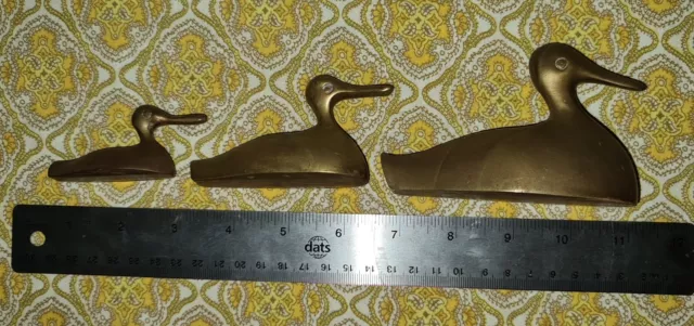 Brass row of ducks vintage collectable animals birds