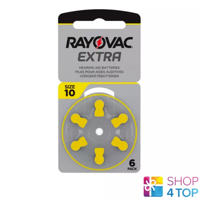 6 Rayovac Extra Advanced Size 10 Mf Pr70 Hearing Aid Batteries 1.45V Zinc Air