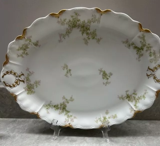 Theodore Haviland Limoges 12" Platter Sch Pink Gold Wreath