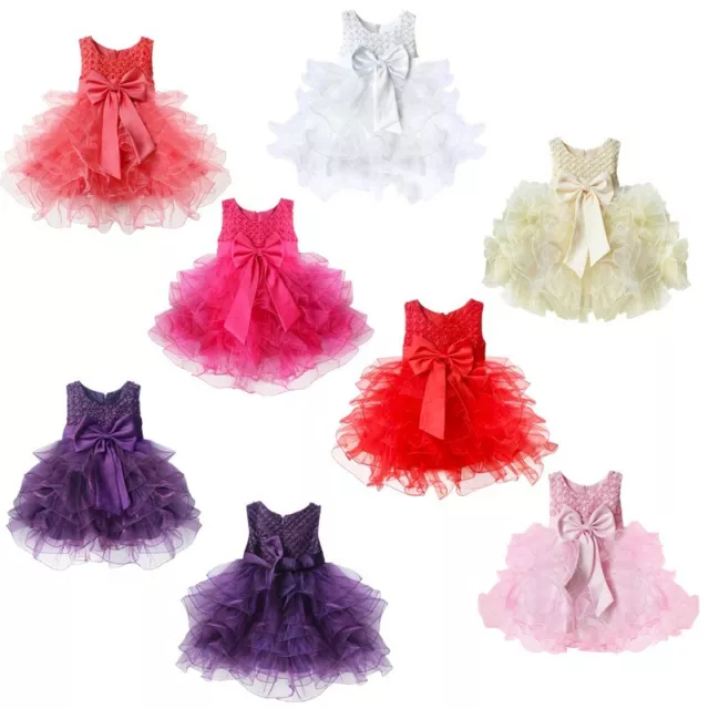 Baby Girls Flower Princess Bridesmaid Dress Wedding Party Kid Sleeveless Dresses