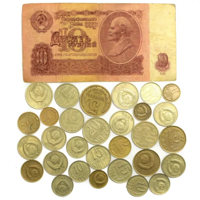 1961 Ussr Ruble +30 Kopeks. Russian Cccp Cold War Soviet Money Collection Lot
