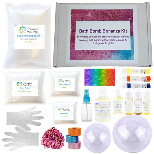 Floral Classic Bonanza Bath Bomb Making DIY Craft Kit: Foaming & Glitter 15x100g