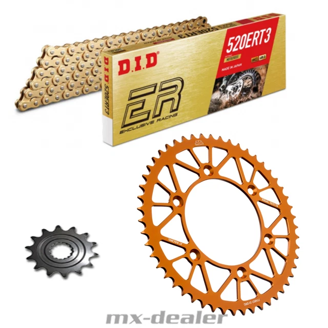JT SPROCKETS RACELITE Kettenkit KTM Orange DID 520 ERT3 SX SXF EXC EXCF Six Day EUR 114,90