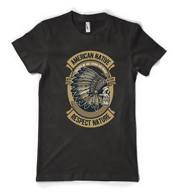 T-shirt personalizzata per adulti nativi americani indiani Respect Nature forte coraggiosa