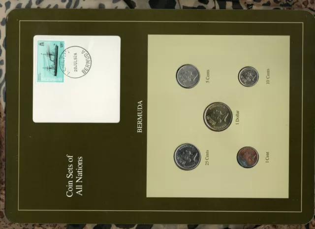 Coin Sets of All Nations Bermuda 1988-1991 UNC $1, 25 cent 1988 10,5 cents 1990