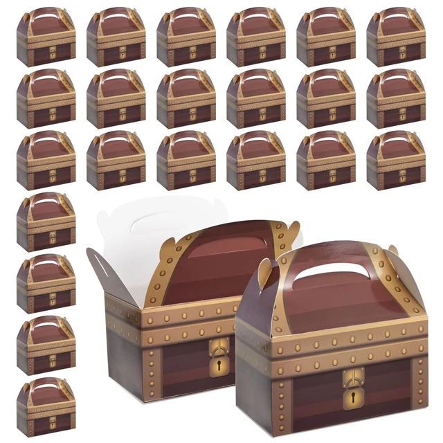 24 Pack Treasure Chest Gable Party Treat Favor Boxes for Kids Pira...