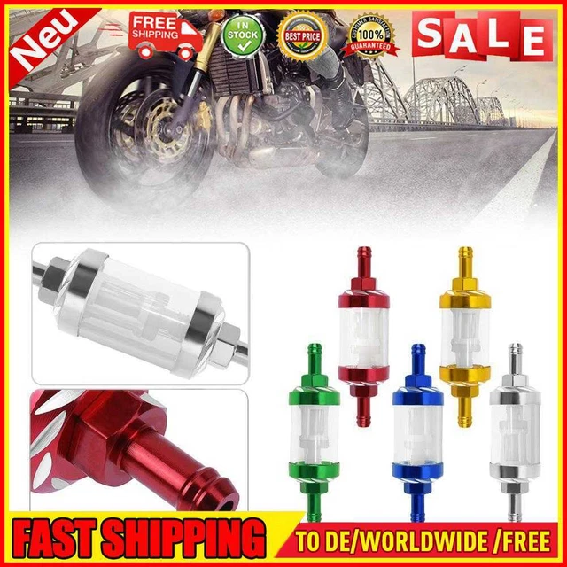Filtro olio carburante gas in lega di alluminio 8 mm CNC per ATV Sporcizia Pit Bike Motocross