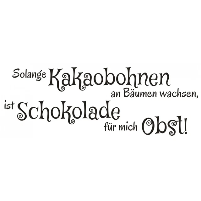 WANDTATTOO KAKAO SCHOKOLADE Obst Wandaufkleber Wandsticker Spruch
