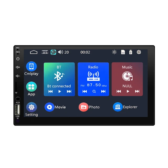 7" Double DIN Car Stereo Radio MP5 Touch Screen Bluetooth USB TF AUX Mirror Link