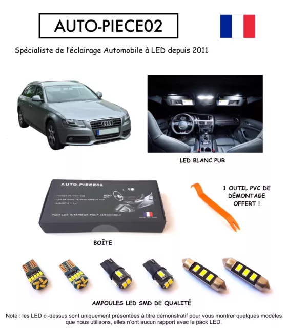 Pack FULL LED intérieur pour Audi A4 B8 AVANT (Kit ampoules blanc pur)