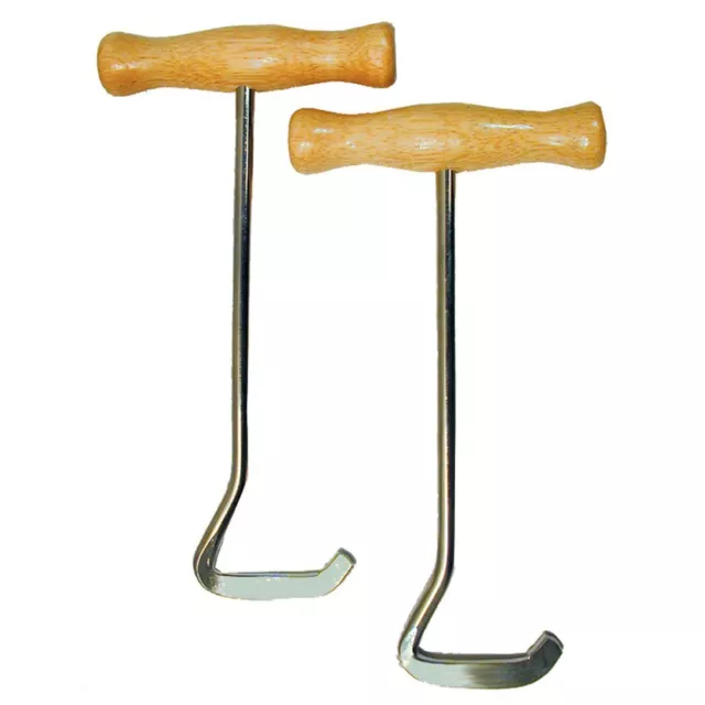 Wooden Handle Boot Pulls - Pair of Durable Boot Hooks for Effortless Boot Pul