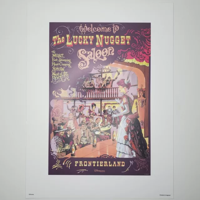 Lucky Nugget Saloon Poster Authentic Disney Euro Disneyland Paris Frontierland 2