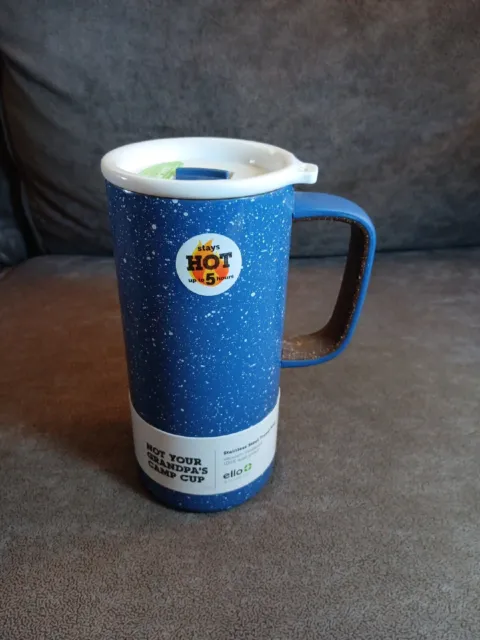 Ello Campy Vacuum-Insulated Stainless Steel Travel Mug Blue 18 Oz BPA/BPS Free