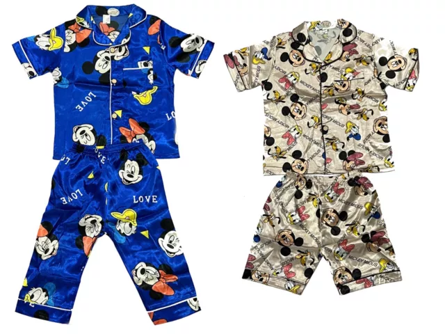 New Kids Summer Winter Pyjamas Disney Mickey Girls Boys Girls Top Sleepwear Gift