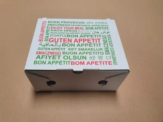 Foodboxen aus Pappe 100 Stück - 19x15x9cm für Pommes,Burger,Imbissgerichte