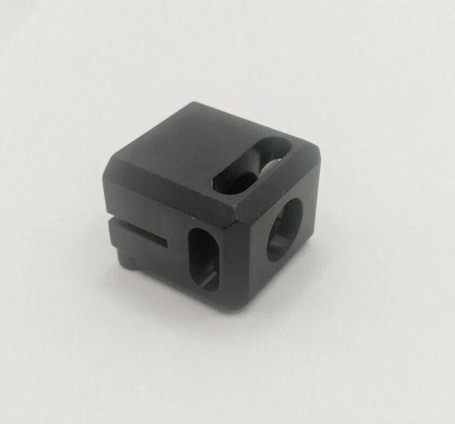 9MM 1/2X28 TPI Muzzle Brake Compensator Clamp On Anodize Black Alum For