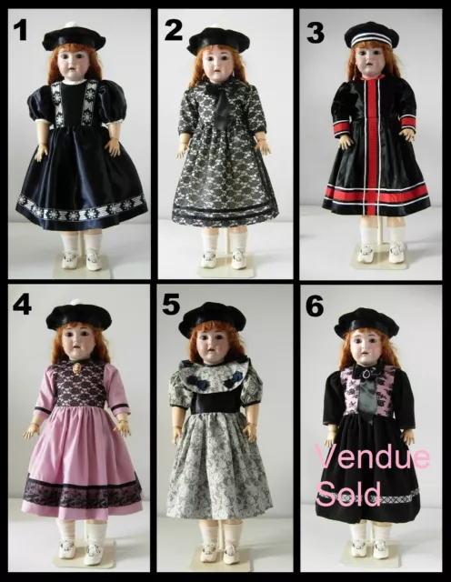 robe poupée ancienne allemande Jumeau SFBJ Kestner Halbig dress antique doll