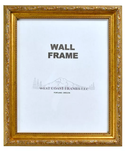 301G 1-1/4" Antique Gold Filagree Finish Picture Frame - Clear Glass