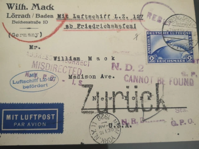 Zeppelinpost  echt gelaufen