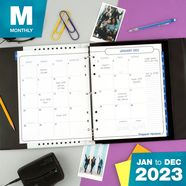 Trapper Keeper 2023 Monthly Planner Folio Size 8 12 x 11 Glitter Galaxy -