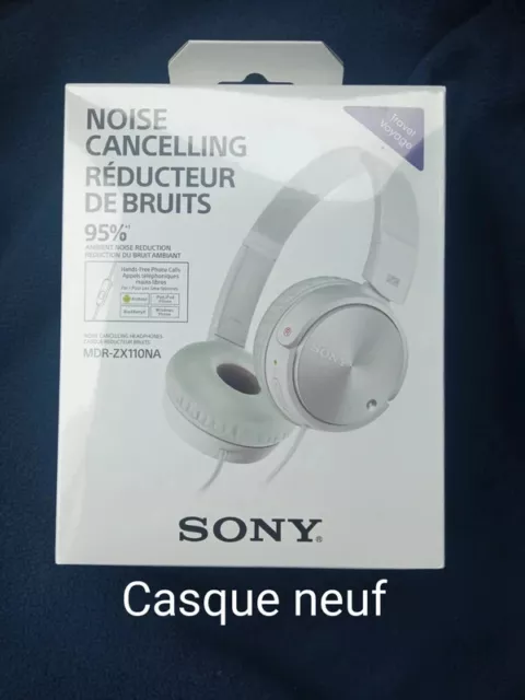 Sony MDR-ZX110NA White Casque à Réduction du Bruit  Son Haute Qualité - Neuf