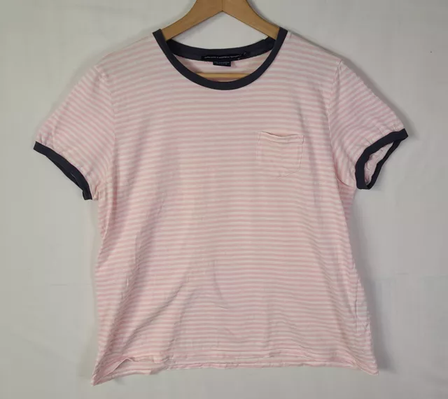 Ralph Lauren Sport  Womens Pink  Stripes T Shirt. Size XL