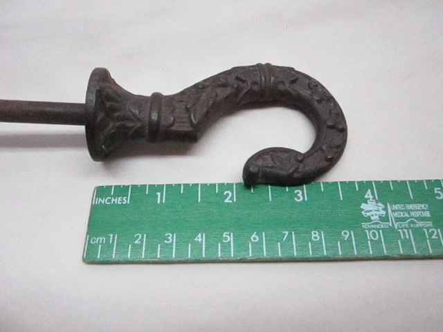 Antique  Oil Lamp Hook Hanger Rustic  Cast Iron 6