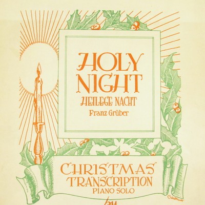 Cassin Shattenger Piano Hoja Música Canción Cassin 1940's Silencioso Night Holy Jos 