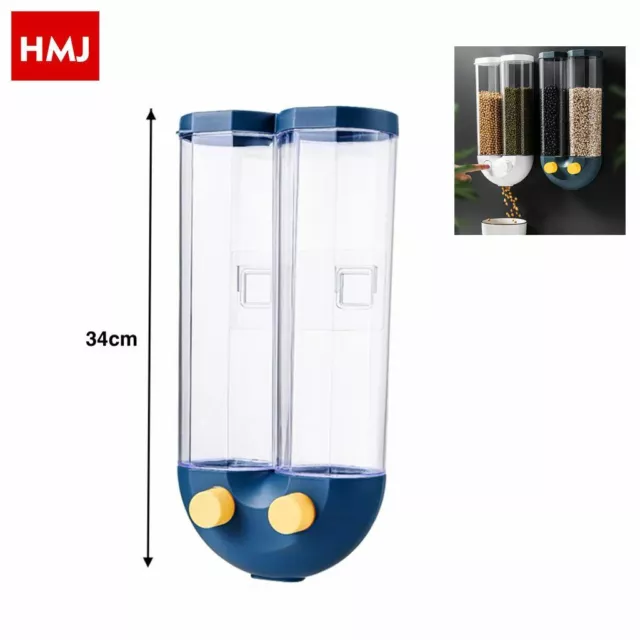 Dispenser Distributore Per Cereali Da Parete Per Cucina 2 Cilindri hmj