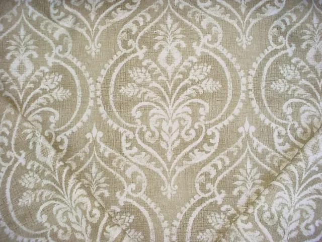 10-1/2 Mill Creek Fabrics White Taupe Arabesque Floral Scroll Upholstery Fabric
