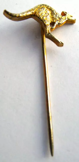 Vintage, Gold Plated,  Kangaroo, Pin Badge / Tie Pin  In Good Condition