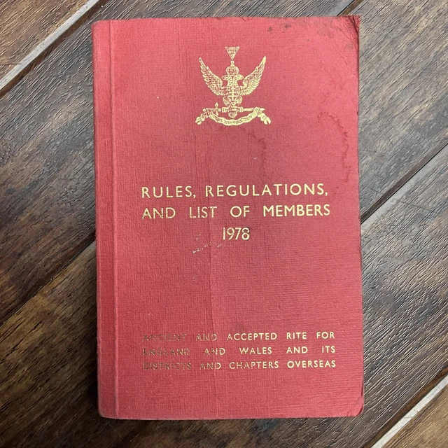 MASONIC FREEMASONS’ RULES, Regulations & List of Members 1978 Vintage