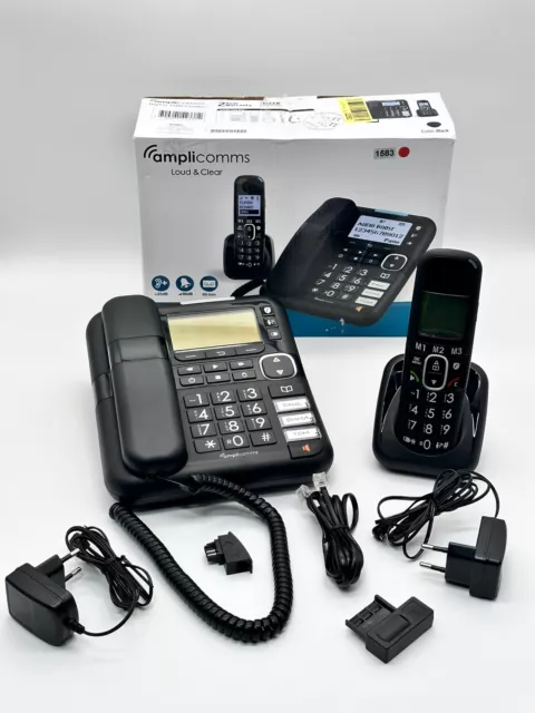 Amplicomms 1580  BigTel Combo schnurgebundenes Seniorentelefon mit AB schwarz