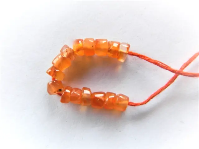 Carnelian, Smooth Heishi Cut Rondelles, 4mm x 2.5mm Approx, Bag Of 15 Beads