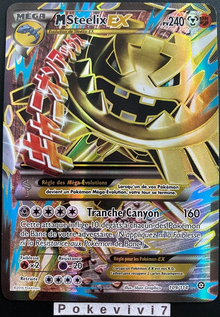 Pokemon M STEELIX 109/114 Ultra Rare Mega EX Full Art FA XY11 FR TBE Card