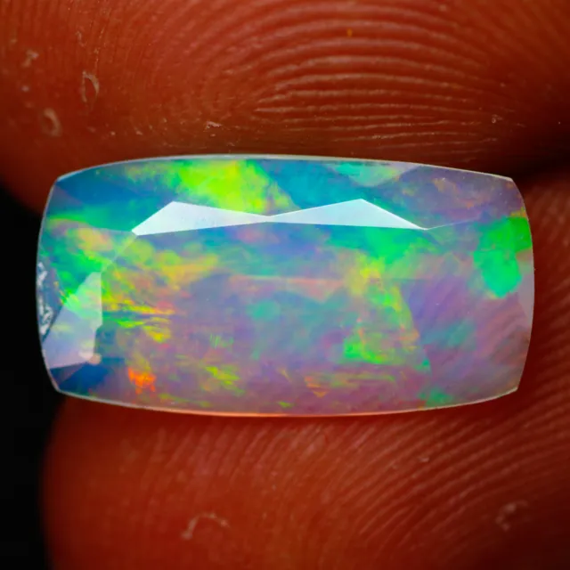 2.31Ct IF The Best Rainbow Colors Play in Patch Work Pattern 3D Solid Welo Opal