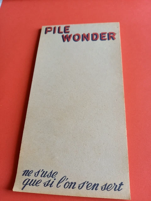 Ancien Petit Carnet Publicitaire. Publicité . Total  Pile Wonder