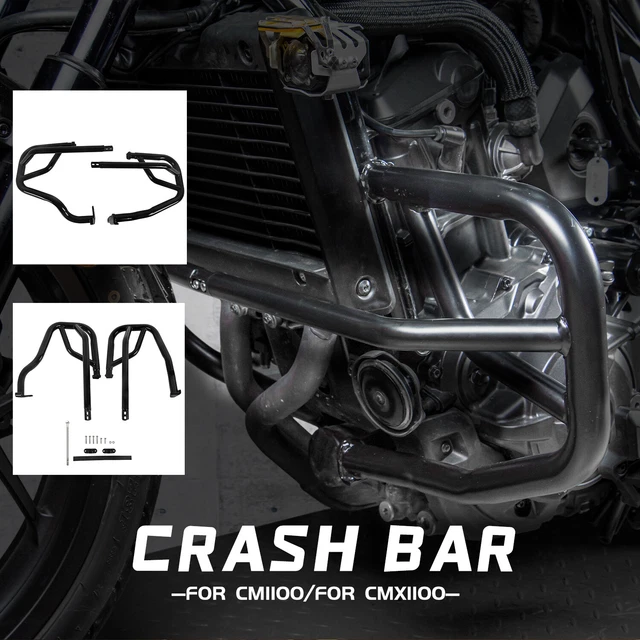 thumbnail interactive-video image 1 of Black Engine Guard Highway Crash Bar For Honda Rebel 1100 DCT CMX1100 2021-2024 1 of 4