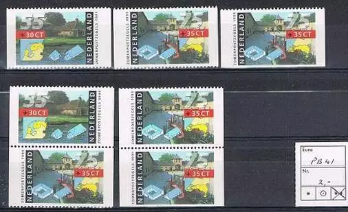 Alle combinaties uit PB41 (5 stuks) Postfris MNH