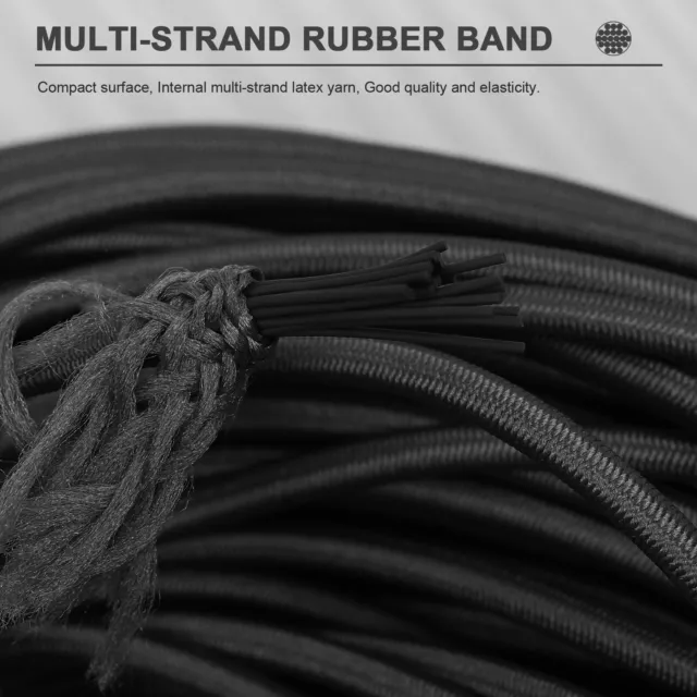 1/8" Black Shock Cord Marine Grade Bungee Heavy Duty Tie Down Stretch Rope Band