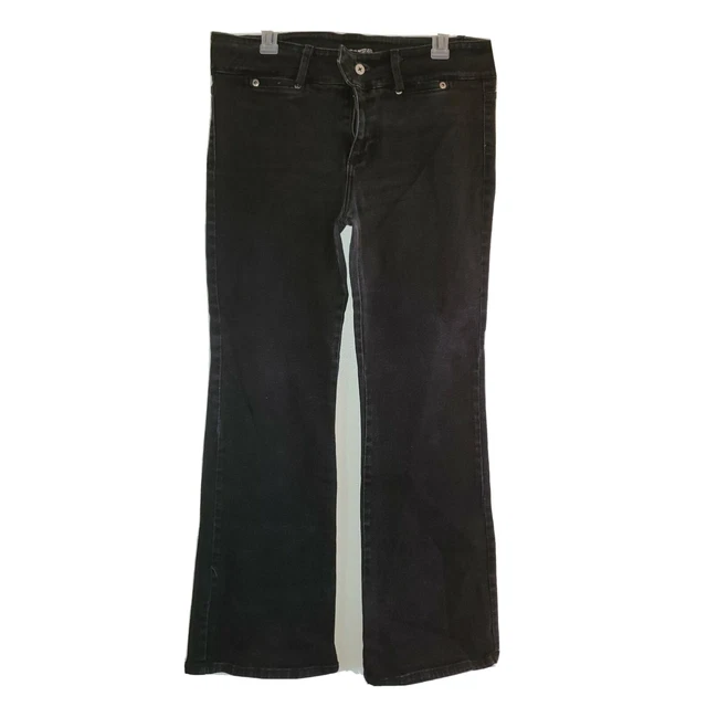 Womens Vintage Watch LA Black Wash Denim Mom Jeans Tab Front High Waist Sz 19/20