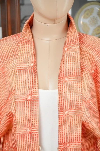 Dear Vanilla Japanese Silk Haori Jacket Women's Kimono Authentic Vintage Mint 3