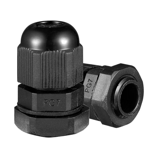 10 PCS PG7 IP68 Nylon Cable Gland Joint Adjustable for 3mm-6.5mm Dia ...