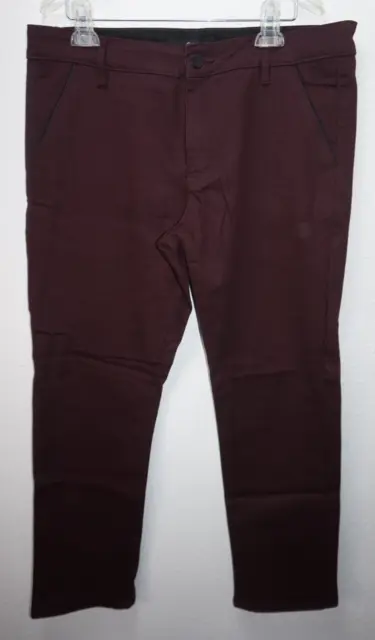 Fried Denim Slim Fit Casual Dress Pants Mens 34 x 30 Maroon Merlot Burgundy