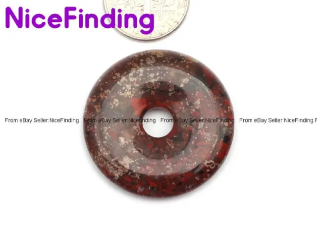 30mm Natural Round Donut Ring Stone For Jewelry Making Necklace Pendant Gemstone