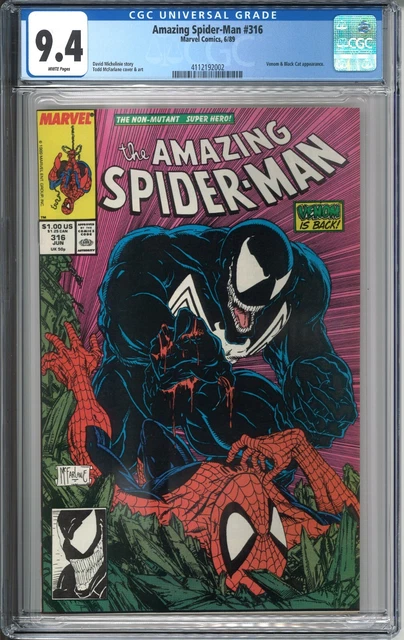 Amazing Spider-Man #316 CGC 9.4 NM WP 1989 Marvel Comics Venom Cover McFarlane