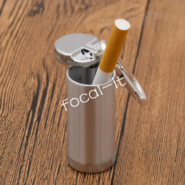 Sliver Portable Mini Metal Ashtray Keyring Ash Holders Travel Pocket Key Chain