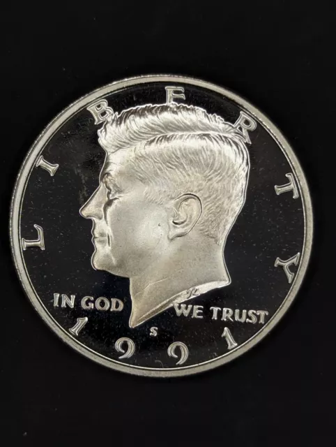 1991 CAMEO PROOF KENNEDY HALF DOLLAR FROSTY CLAD 50c *FREE SHIPPING*