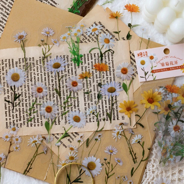 40PCS Flower Paper Stickers Scrapbooking Journal Card Album Stationery DIY Craft