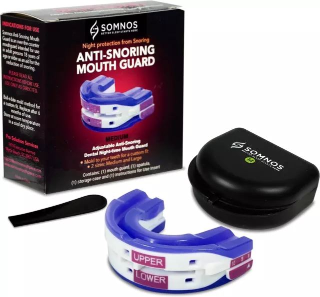 Somnos anti Snore Mouthguard - Adjustable Sleep Mouth Guard for Snoring - LARGE